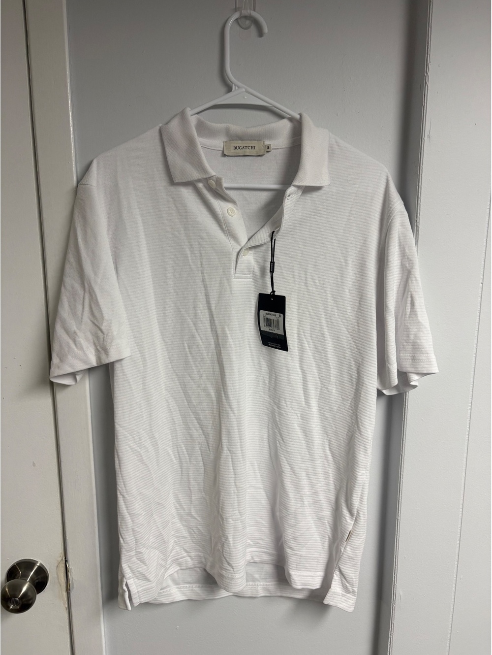 Bugatchi Men's White Polo Shirt Size M